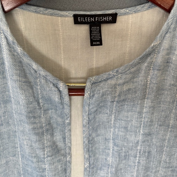 Eileen Fisher Textured Linen Blend Open Jacket M - Picture 4 of 9
